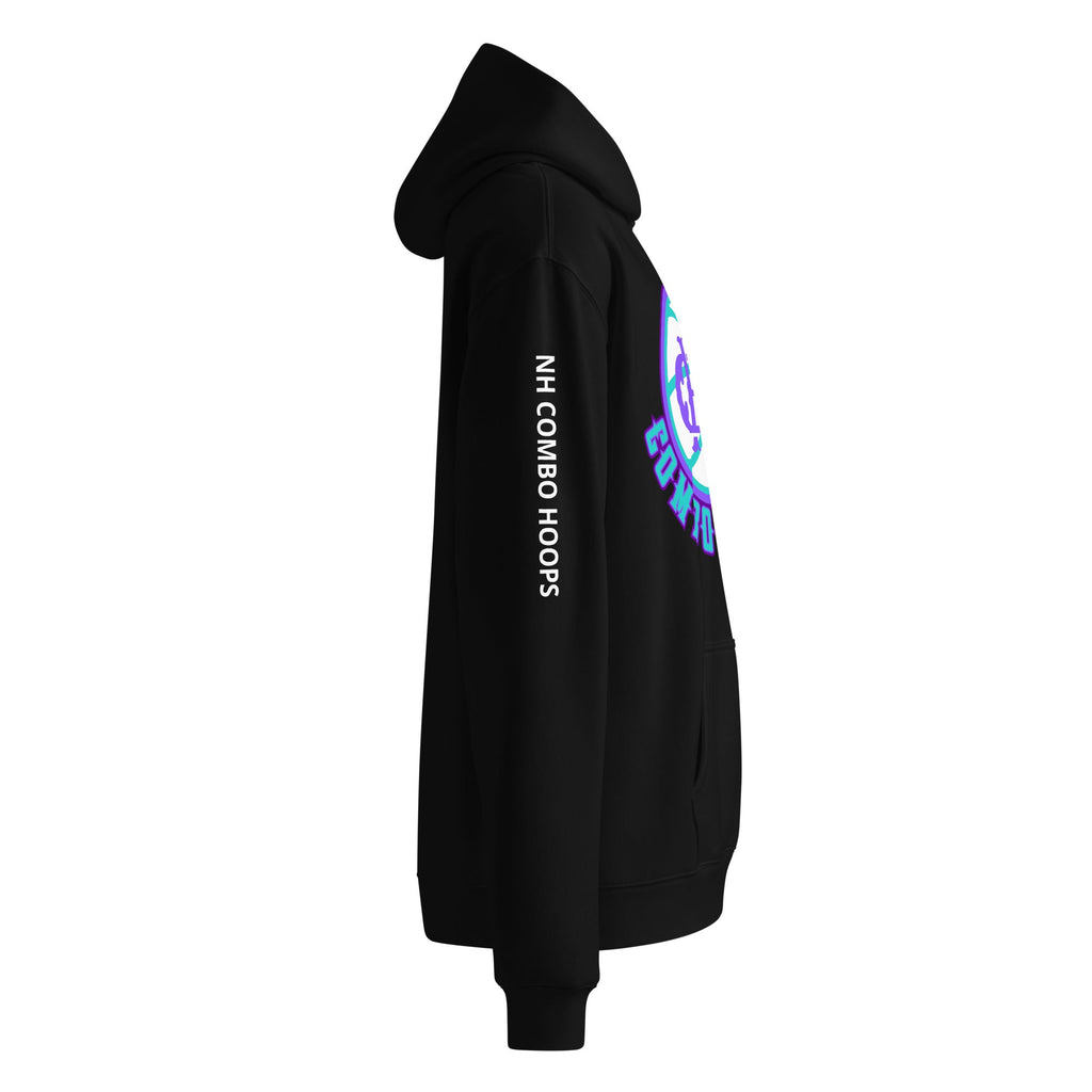 Black Oversized Unisex Hoodie with Front Graphic - Image 2