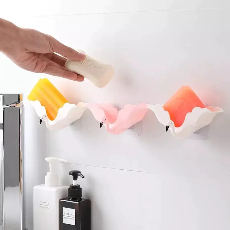 Wall-Mounted Plastic Soap Holder for Bathroom & Kitchen