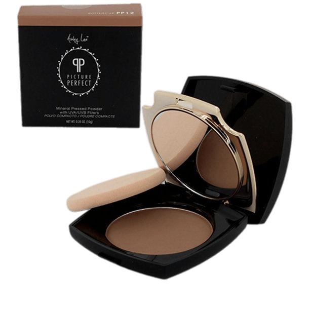 Ashley Lee Color Silk Mineral Pressed Powder in a sleek compact for a natural, flawless finish.