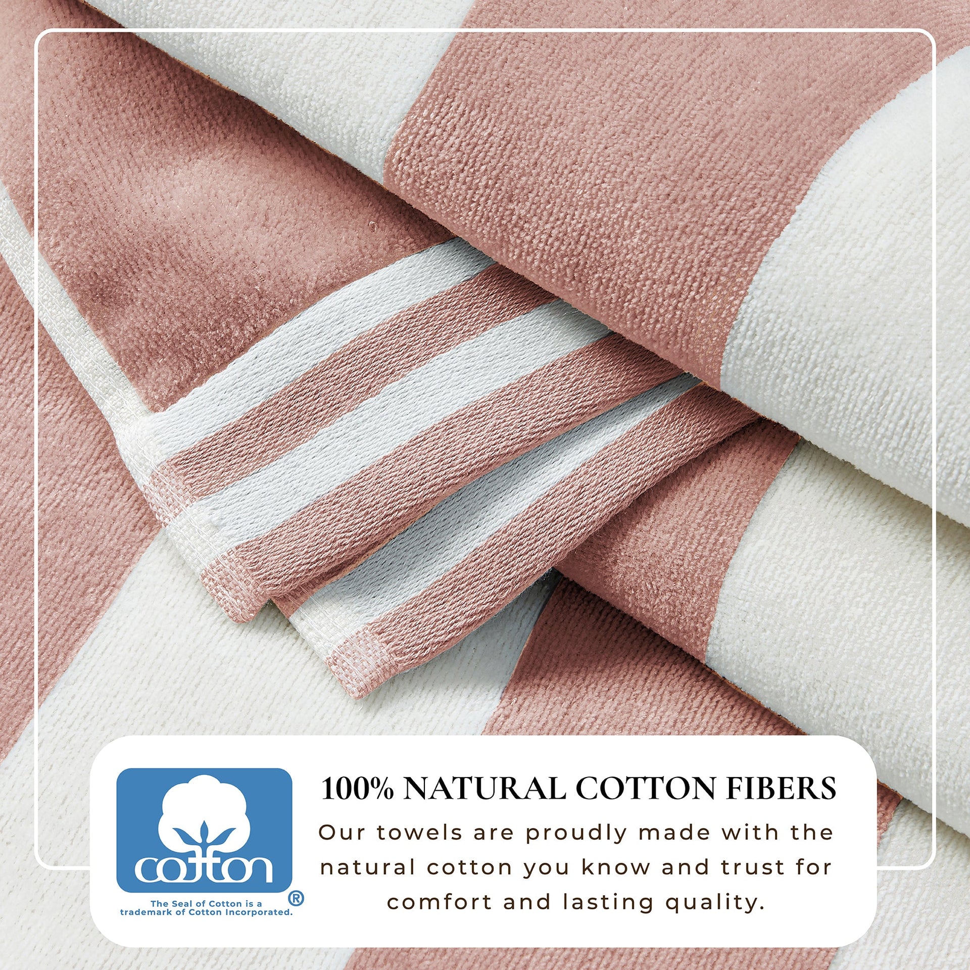 Striped Cabana Beach Towel 100% Cotton Ultra-Soft Pool Towel