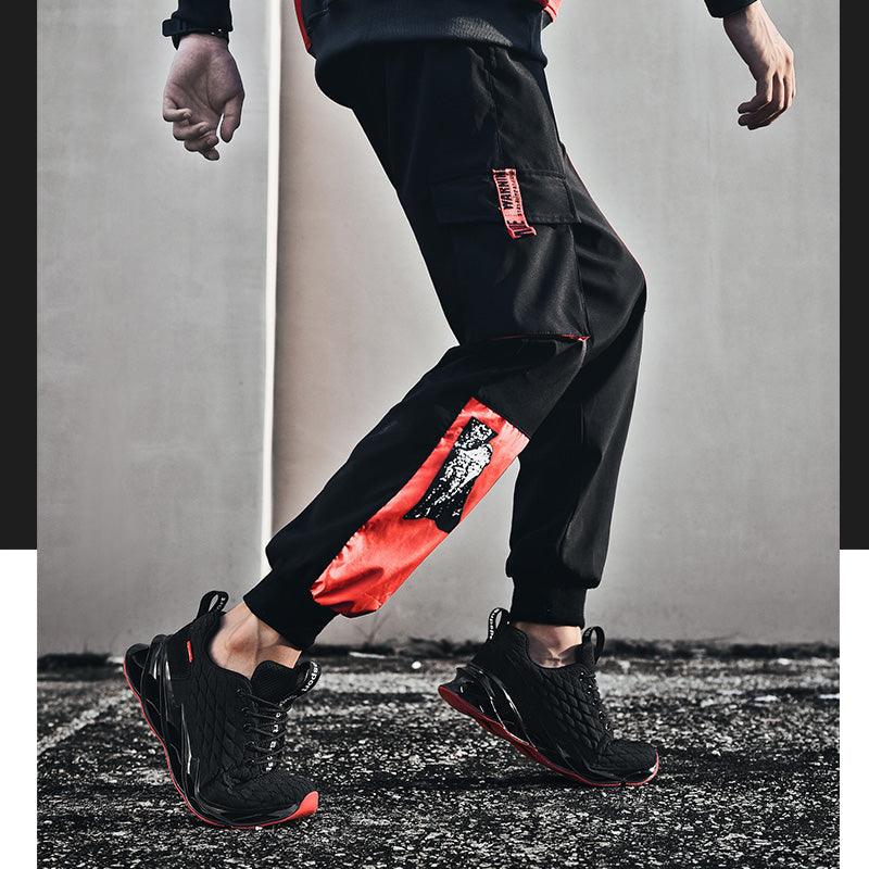 Black Modern Athletic Running Sneakers Breathable Gym Shoes