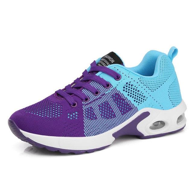 Women’s Breathable Mesh Platform Running Sneakers – Sporty Air Cushion