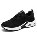 Women’s blue and purple athletic sneakers with breathable knit mesh and platform sole