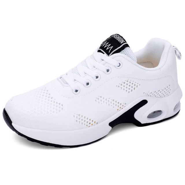 Women’s Breathable Mesh Platform Running Sneakers – Sporty Air Cushion