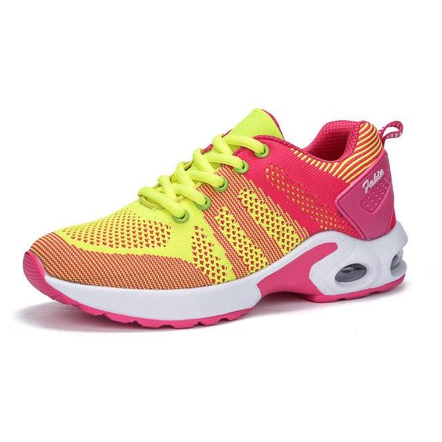 Women’s Breathable Mesh Platform Running Sneakers – Sporty Air Cushion