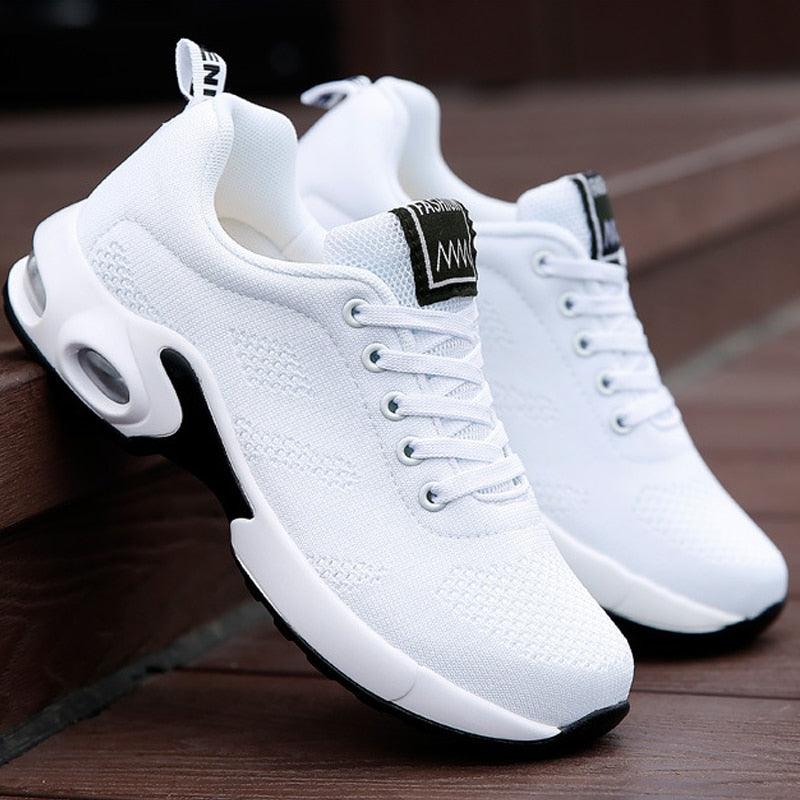 Women’s Breathable Mesh Platform Running Sneakers – Sporty Air Cushion