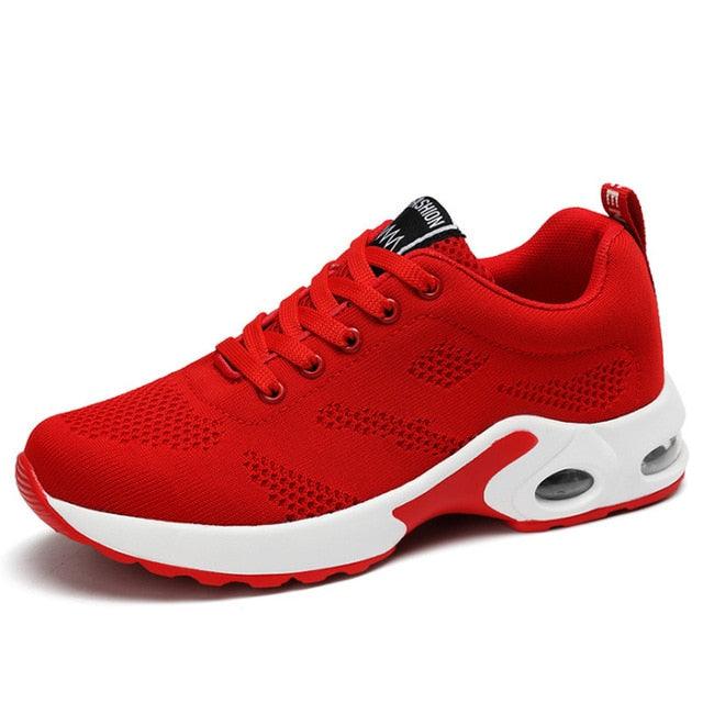 Women’s Breathable Mesh Platform Running Sneakers – Sporty Air Cushion
