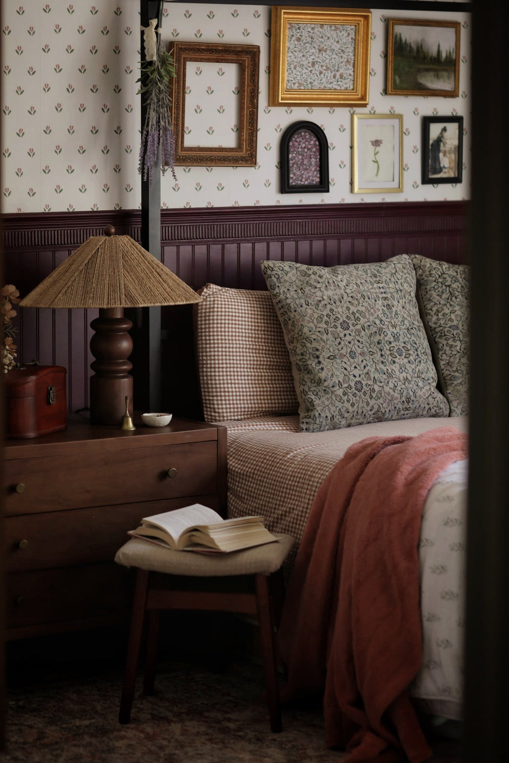 Baylor Floral Removable Wallpaper in Cream, Sage-Green & Dusty-Rose