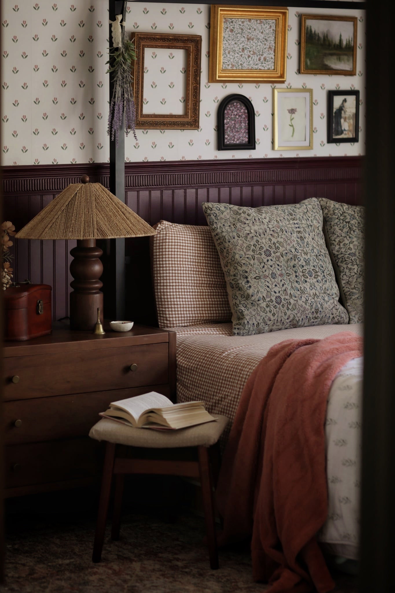 Baylor Floral Removable Wallpaper in Cream, Sage-Green & Dusty-Rose