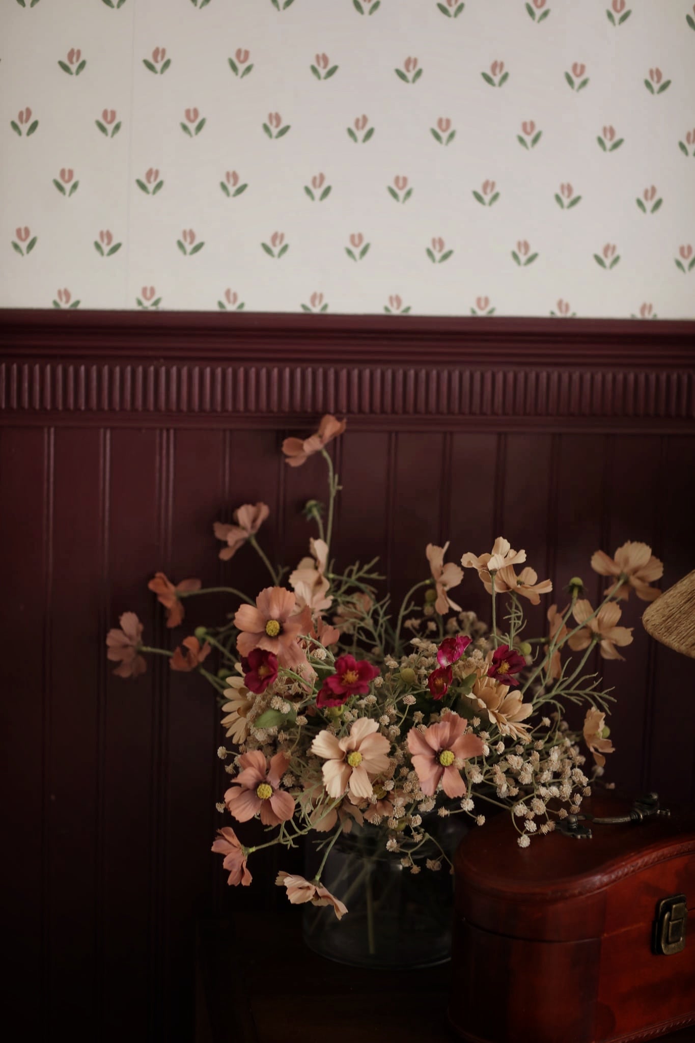 Baylor Floral Removable Wallpaper in Cream, Sage-Green & Dusty-Rose