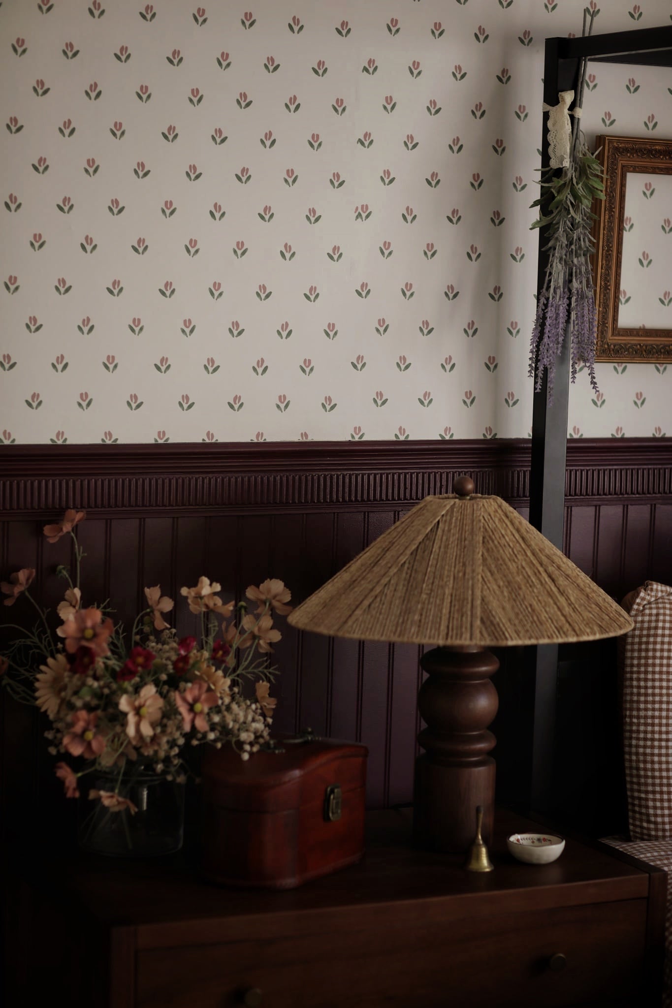 Baylor Floral Removable Wallpaper in Cream, Sage-Green & Dusty-Rose