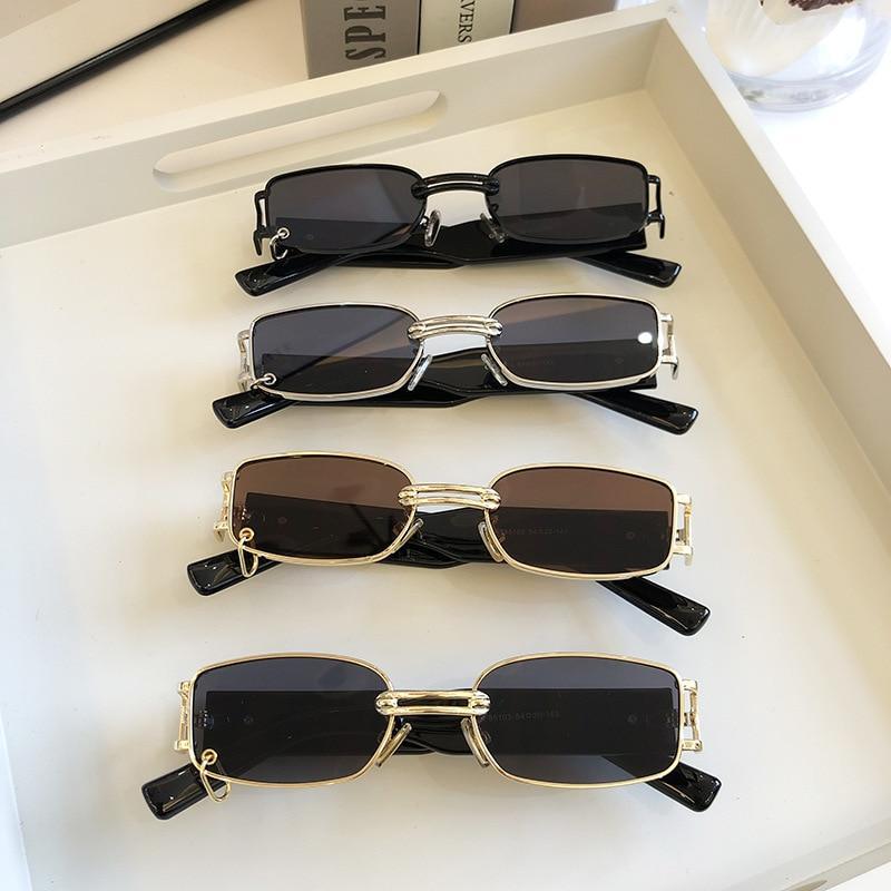 Unisex square glasses with blue light filter lenses and sleek black metal frame