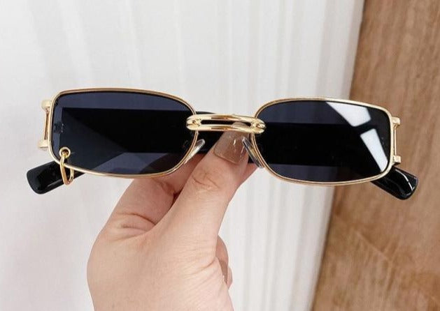 Unisex Square Blue Light Blocking Glasses with Metal Frames