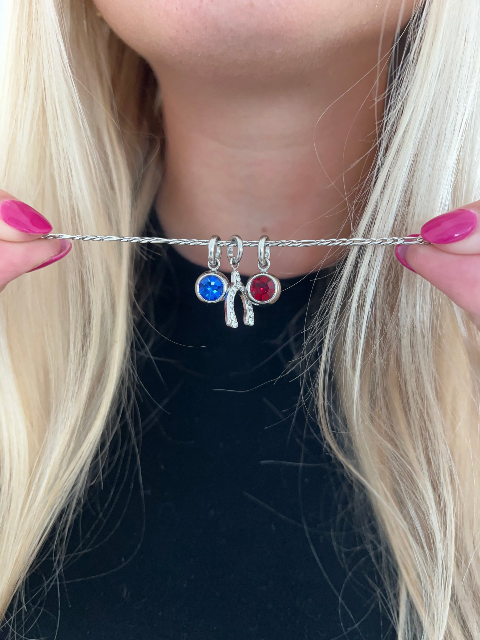July Birthstone Interchangeable Charm with Ruby-Colored Crystal