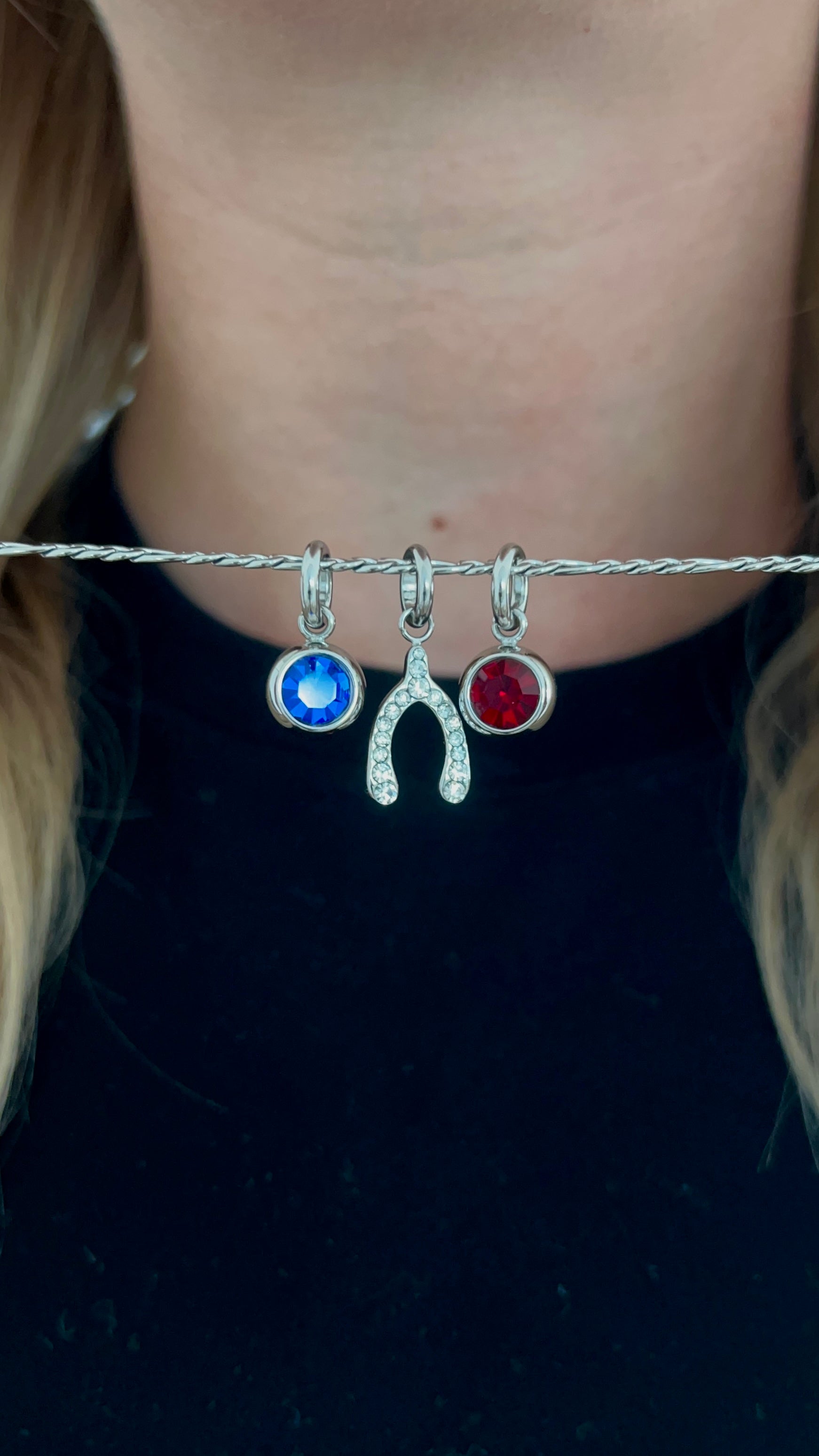July Birthstone Interchangeable Charm with Ruby-Colored Crystal
