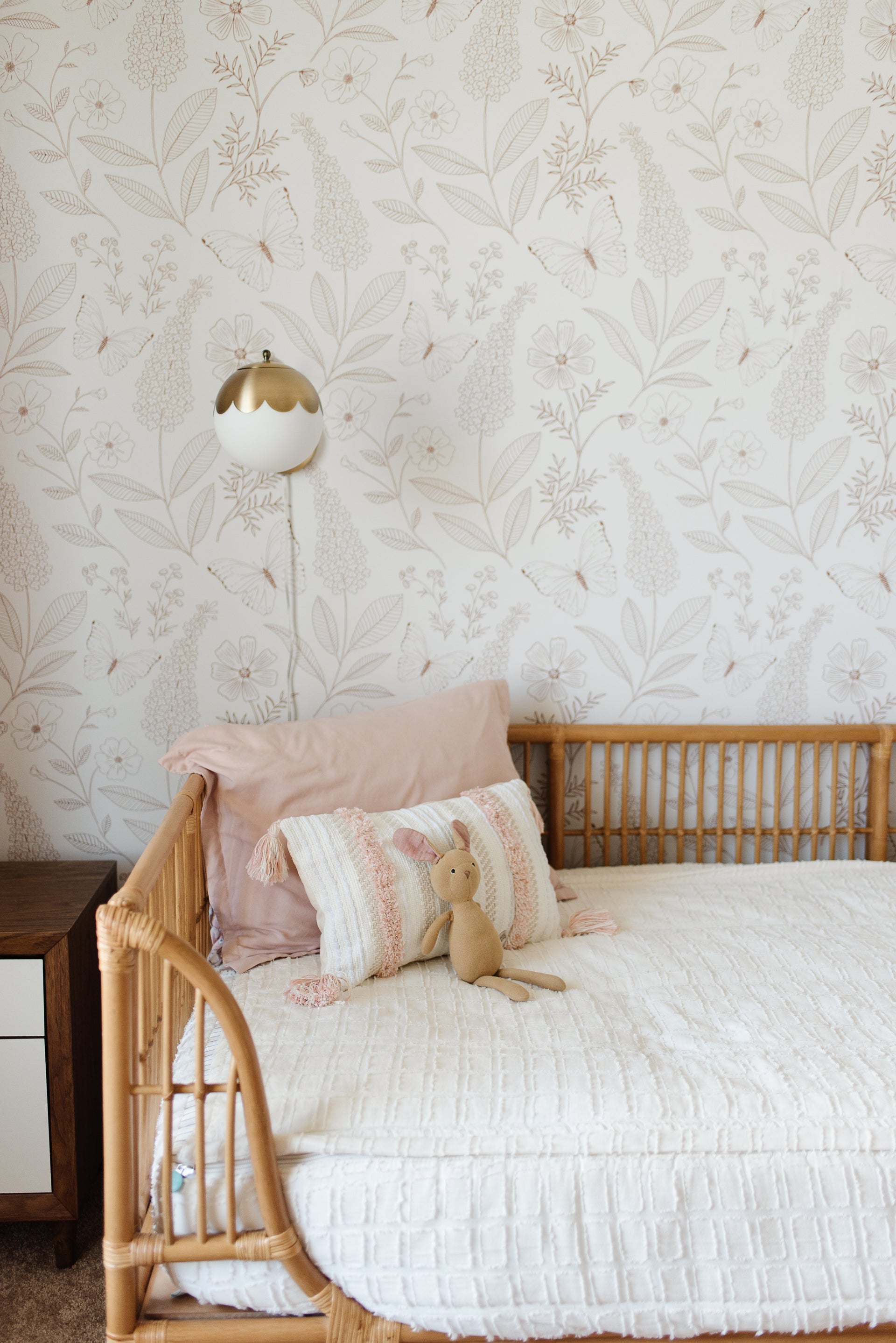 Ashlyn Floral Removable Wallpaper in Blue and Pink