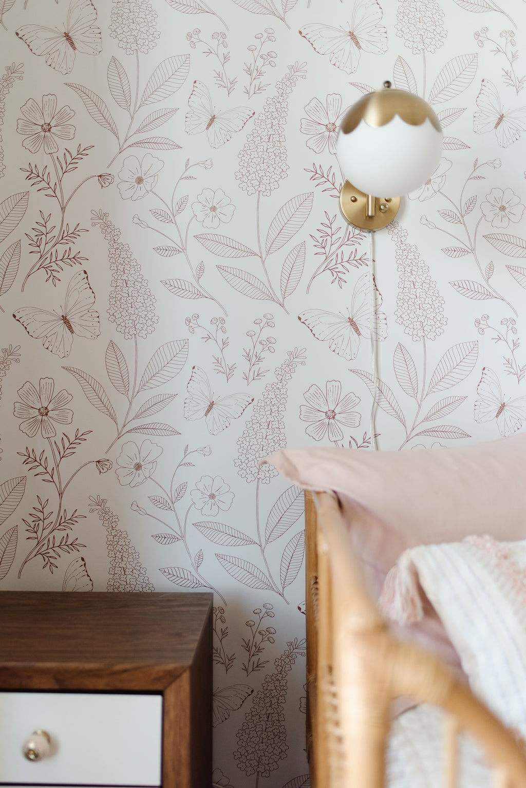 Ashlyn Floral Removable Wallpaper in Blue and Pink