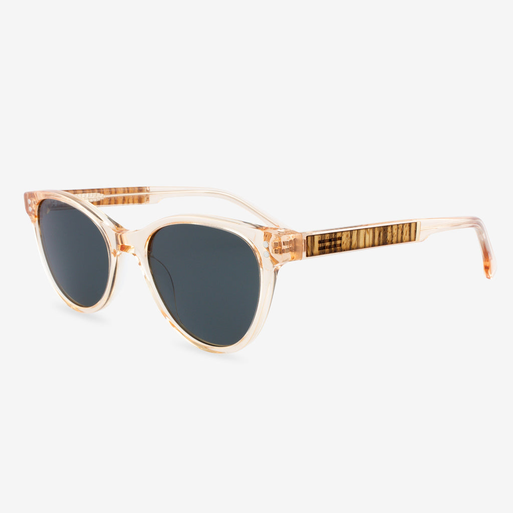 Augustine Classic Cat-Eye Sunglasses with Wood Detail