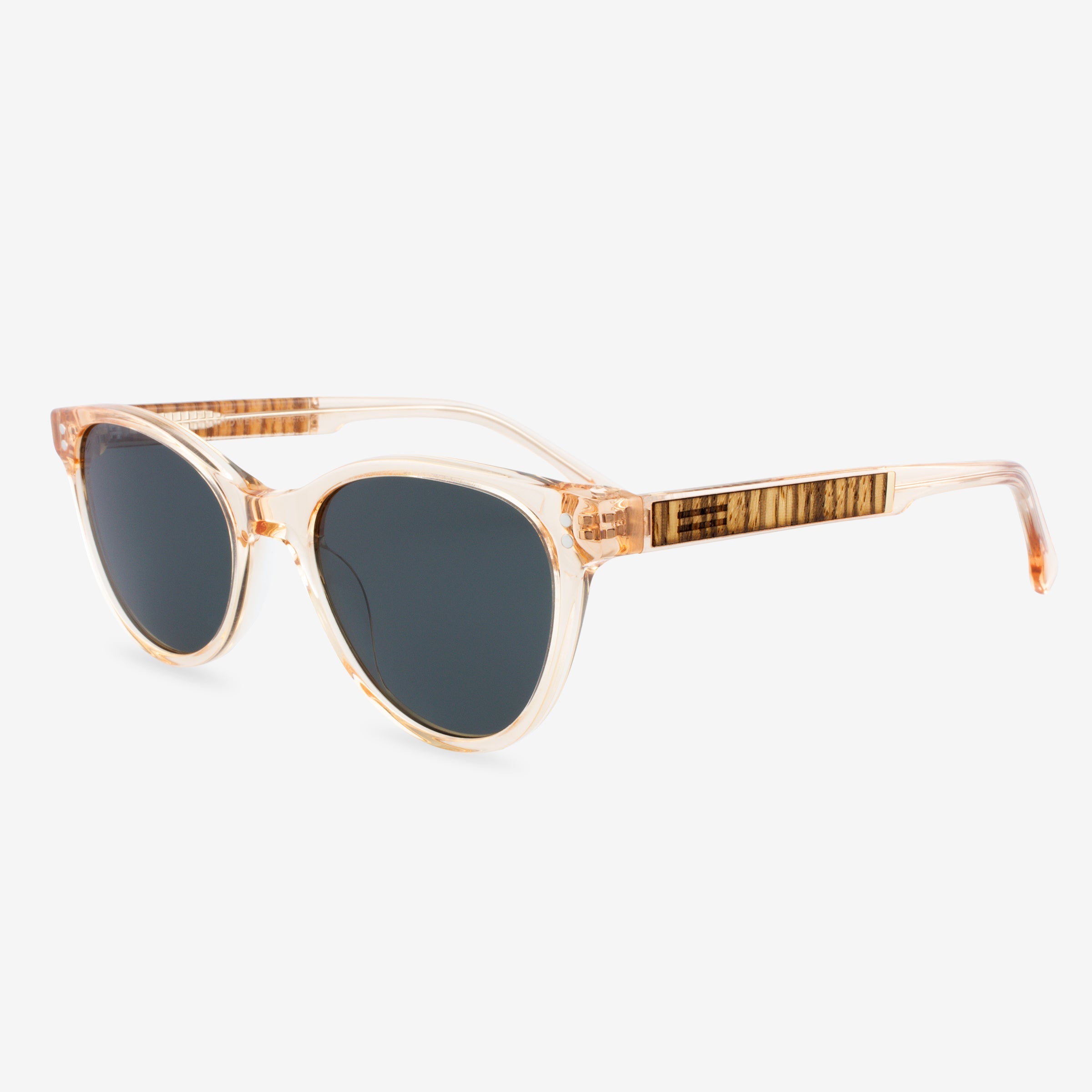 Augustine Classic Cat-Eye Sunglasses with Wood Detail