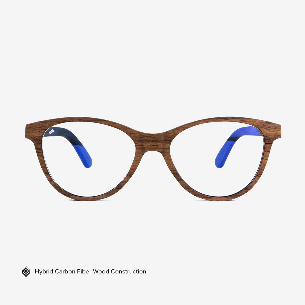 Augustine handcrafted hybrid carbon fiber and wood eyeglasses