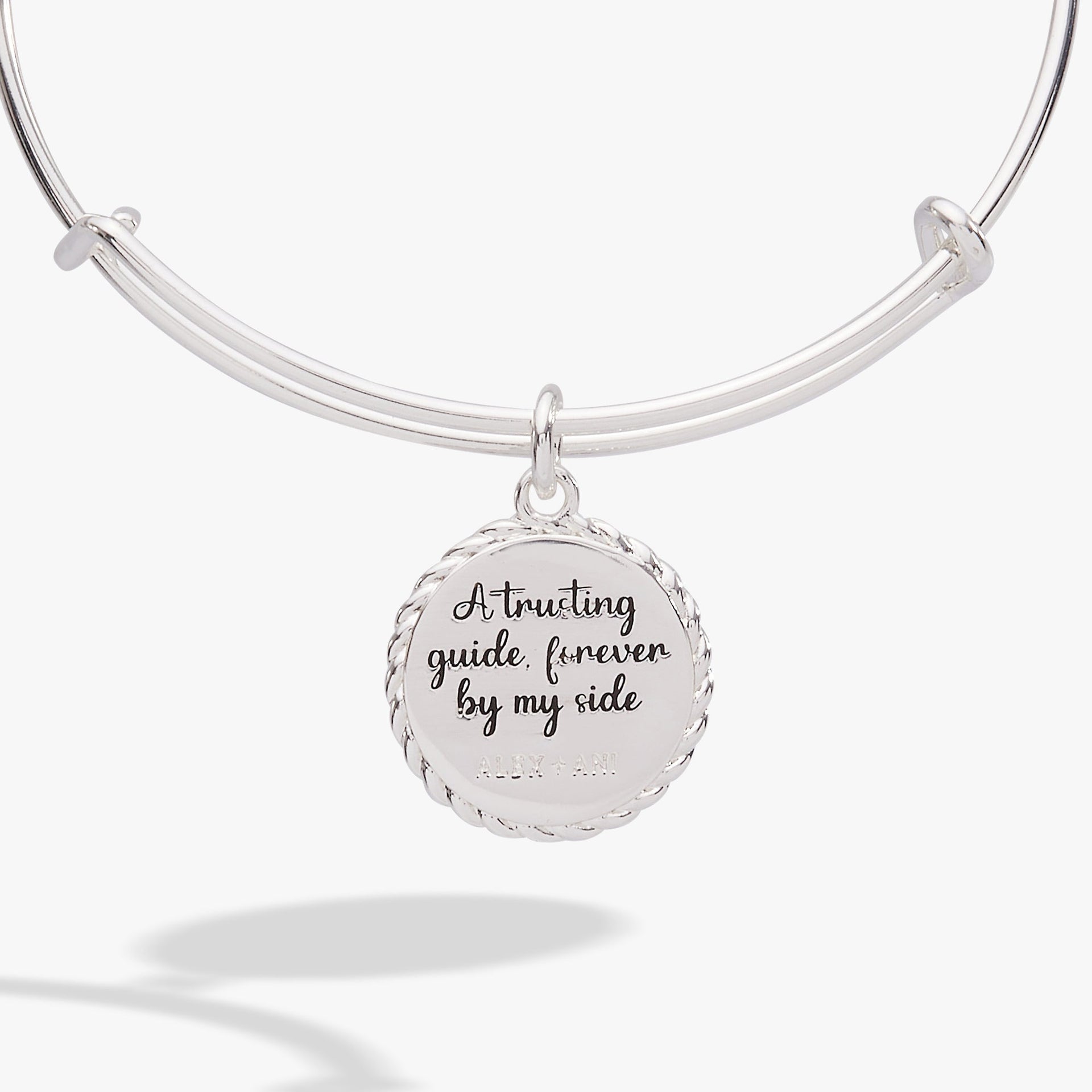 Aunt A Trusting Guide Forever By My Side Rope Edge Charm Bangle