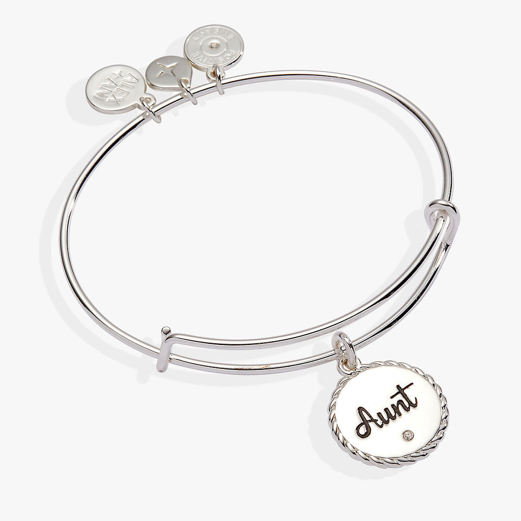 Aunt Charm Bangle Bracelet in Gold Tone Expandable Wire