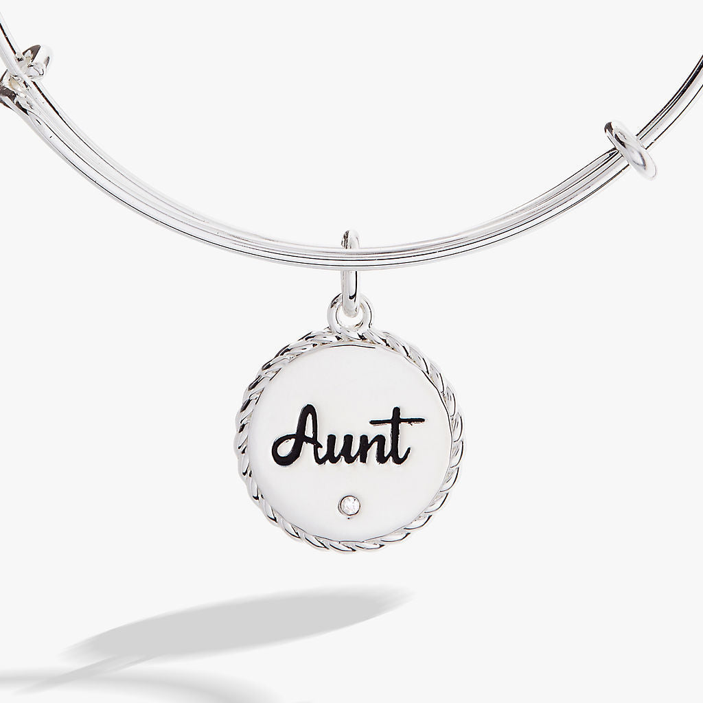 Aunt Charm Bangle Bracelet in Gold Tone Expandable Wire