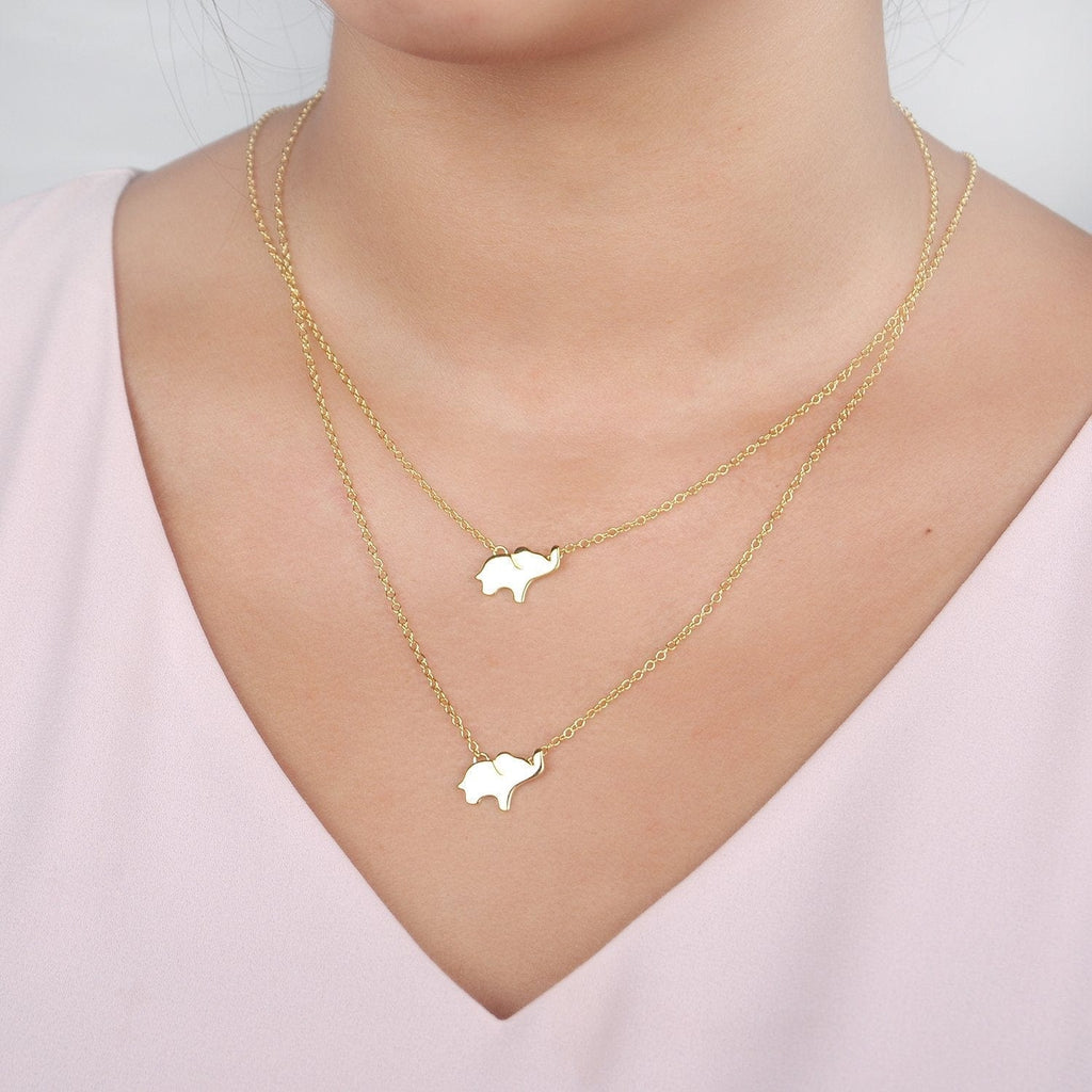 Aunt-Niece Elephant Necklace Set