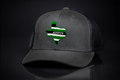 Austin State of Texas curved bill mesh snapback hat in Verde featuring a high-contrast graphic.