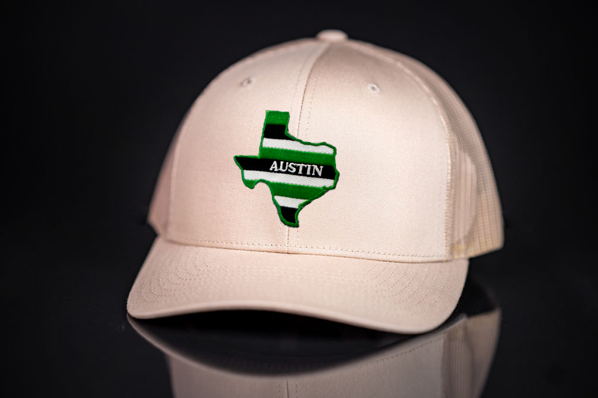Austin State of Texas Curved Bill Mesh Snapback Hat - Verde