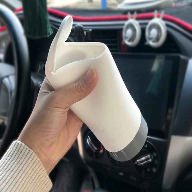 Mini Car Trash Can Leakproof Silicone Vehicle Cup Holder Organizer