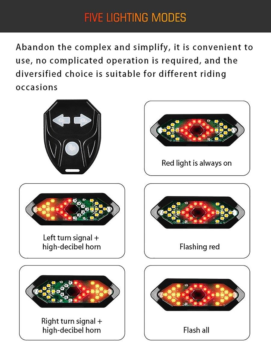 Auto-Sensing LED Bicycle Taillight USB Rechargeable Safety Light