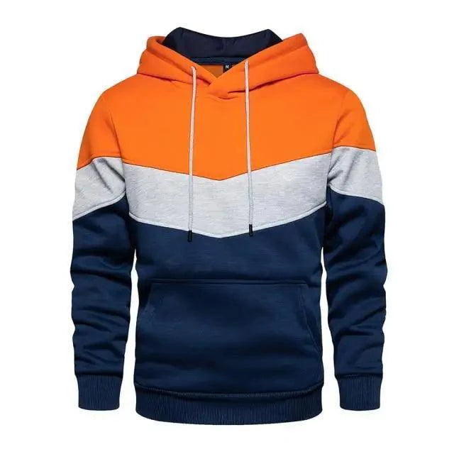 Men's Color Block Streetwear Hoodie Casual Sport Pullover