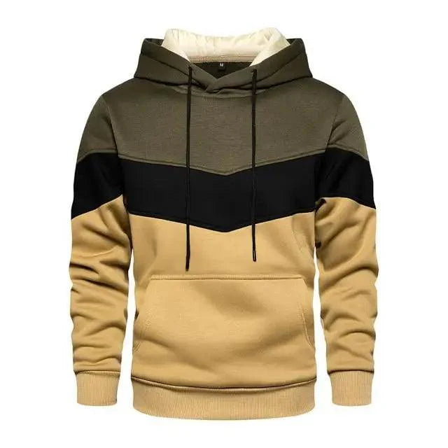 Men's Color Block Streetwear Hoodie Casual Sport Pullover