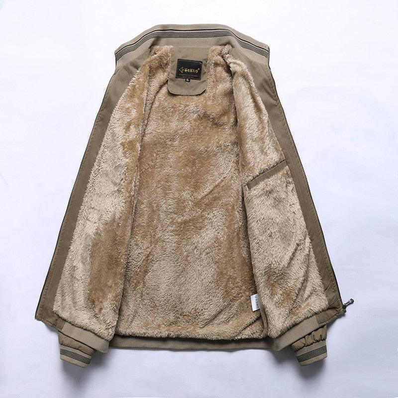 Vintage Men's Cotton Casual Jacket Water Resistant Zip Windbreaker - front view