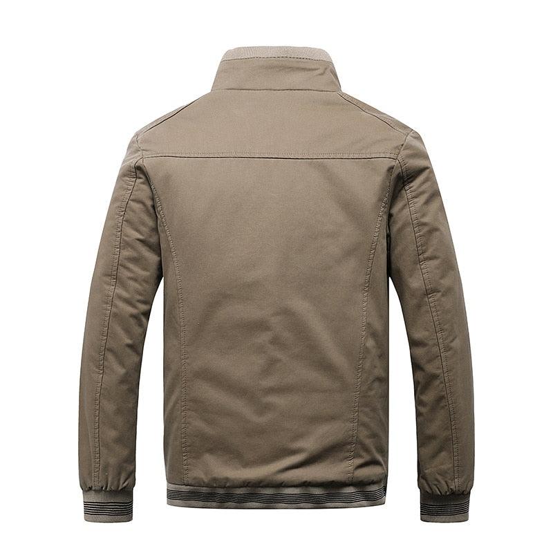 Vintage Men's Cotton Casual Jacket Water Resistant Zip Windbreaker - side view