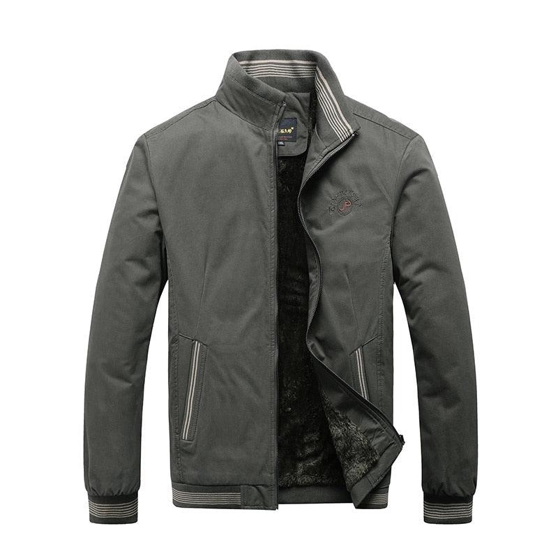 Vintage Men's Cotton Casual Jacket Water Resistant Zip Windbreaker - close-up detail