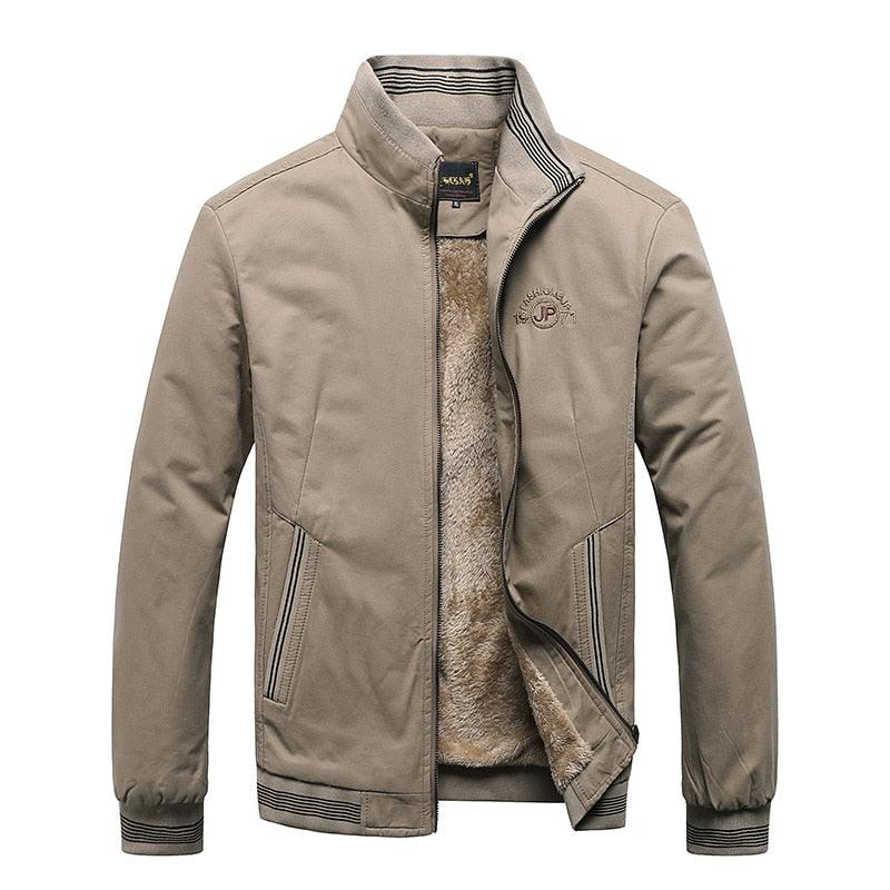 Vintage Men's Cotton Casual Jacket Water Resistant Zip Windbreaker - detail shot