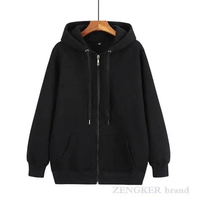 Men's Oversized Zip Up Hoodie Knit Cardigan Streetwear Sweatshirt
