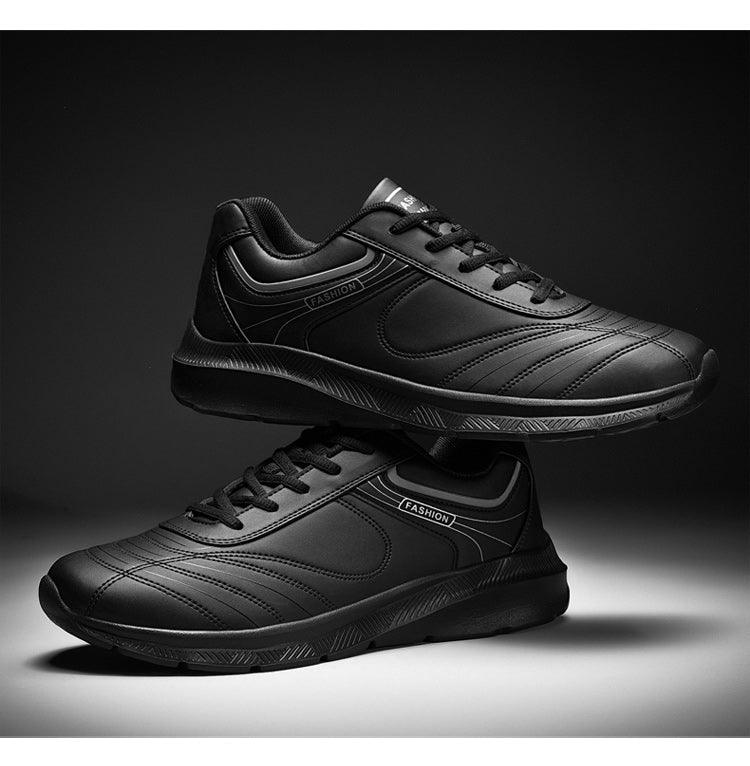 Mens Leather Casual Sneakers - Durable Athletic Sport Shoes