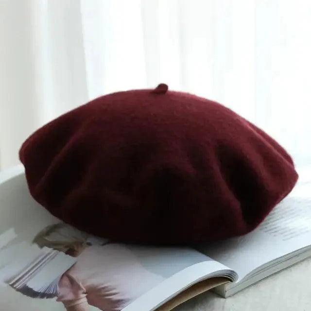 Classic vintage-style wool blend beret for casual or formal wear