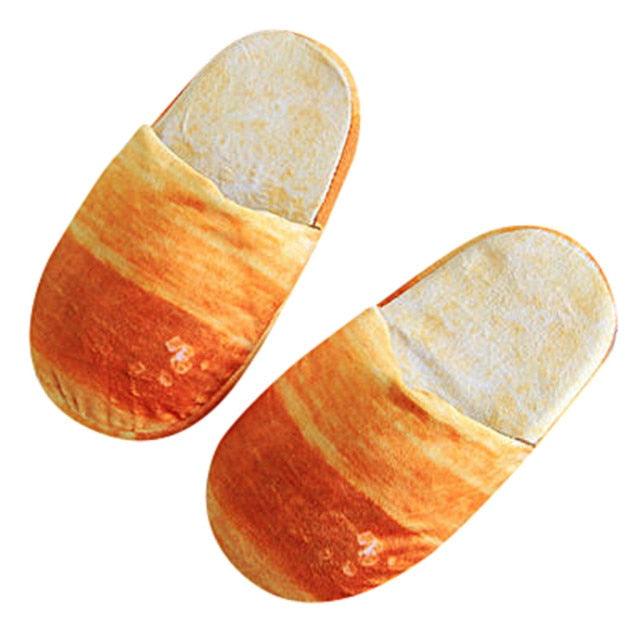 Plush Bread Bun Women's Memory Foam Indoor Slippers in Brown Tan