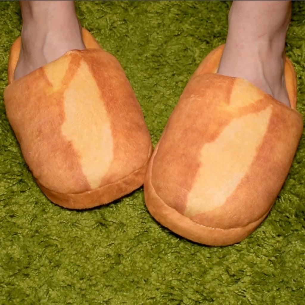 Plush Bread Bun Women's Memory Foam Indoor Slippers in Brown Tan