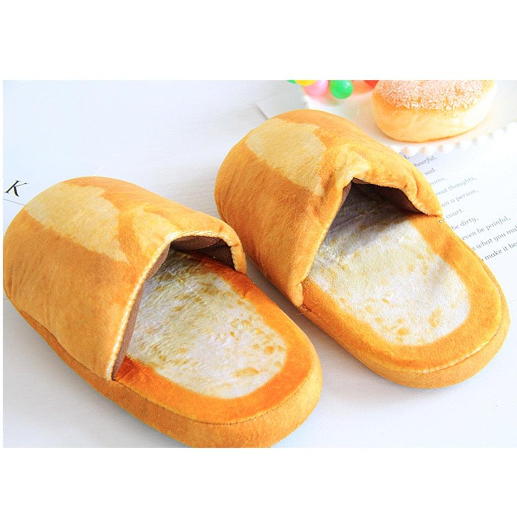 Plush Bread Bun Women's Memory Foam Indoor Slippers in Brown Tan