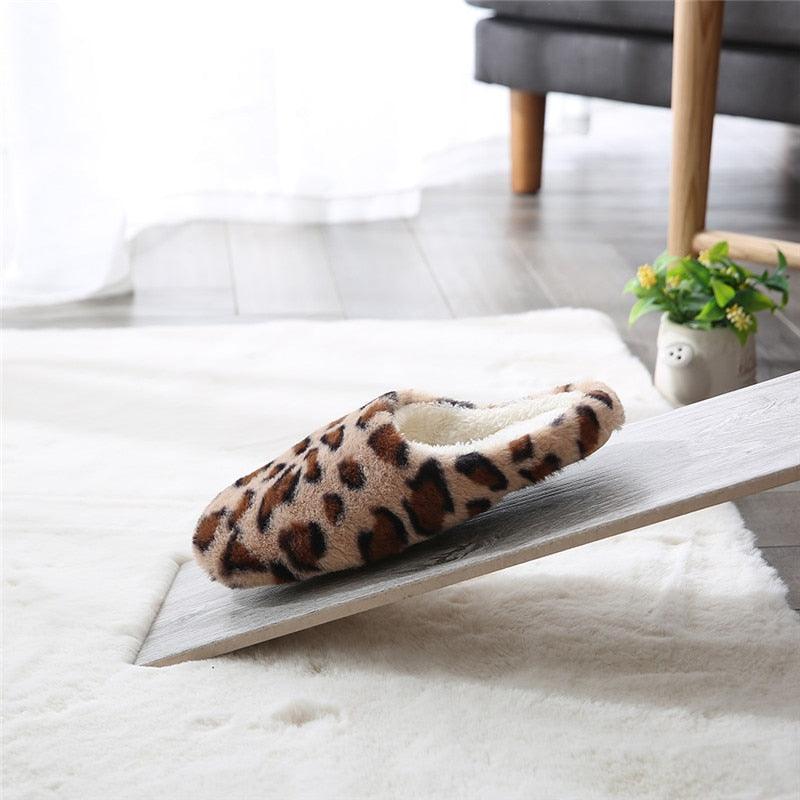 Plush Fleece Lined Indoor Slippers for Couples, Warm House Shoes