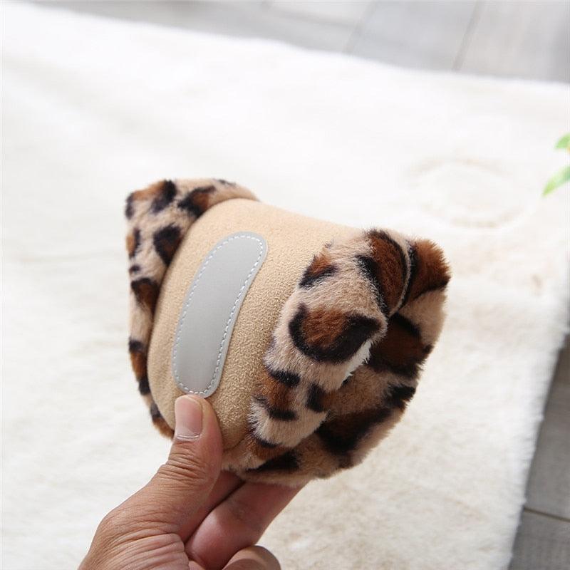 Plush Fleece Lined Indoor Slippers for Couples, Warm House Shoes