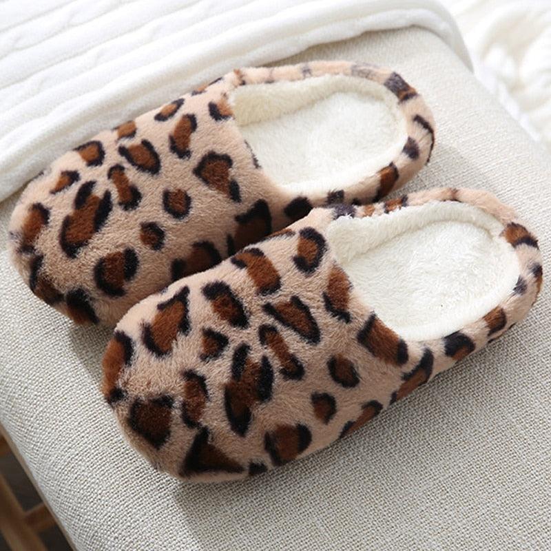 Plush Fleece Lined Indoor Slippers for Couples, Warm House Shoes