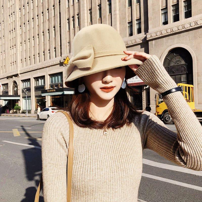 Women's Wide Brim Fedora Hat - Vintage Patterned Jazz Cap