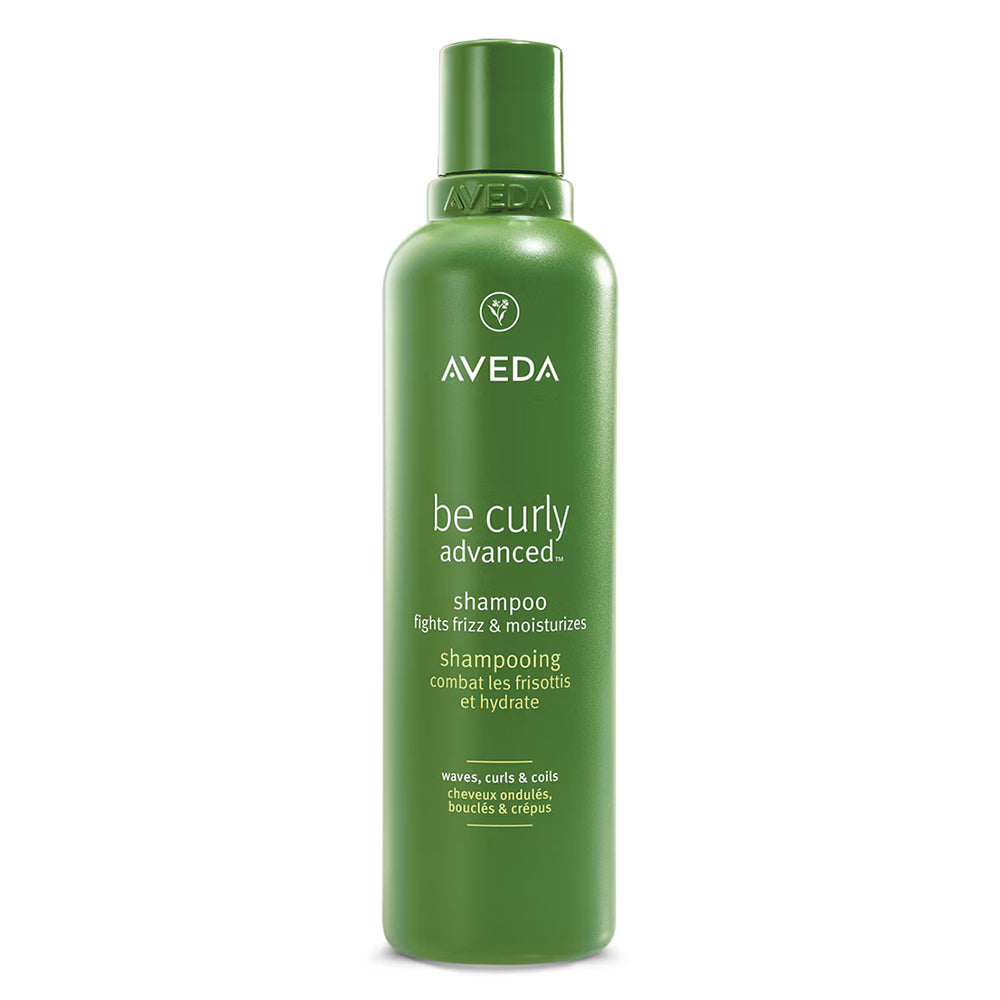 Aveda Be Curly Advanced Shampoo 1L bottle for waves, curls, and coils.