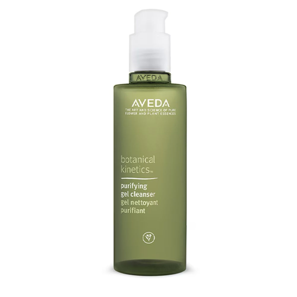 Aveda Botanical Kinetics Purifying Gel Cleanser in green bottle.